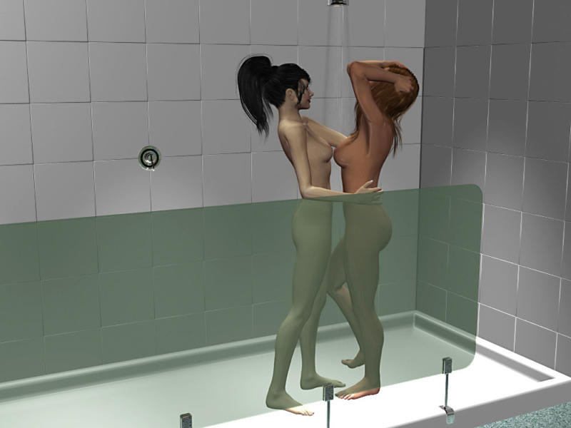 Картинка из порно игры для взрослых Академия день 1. Голые девушки в душе