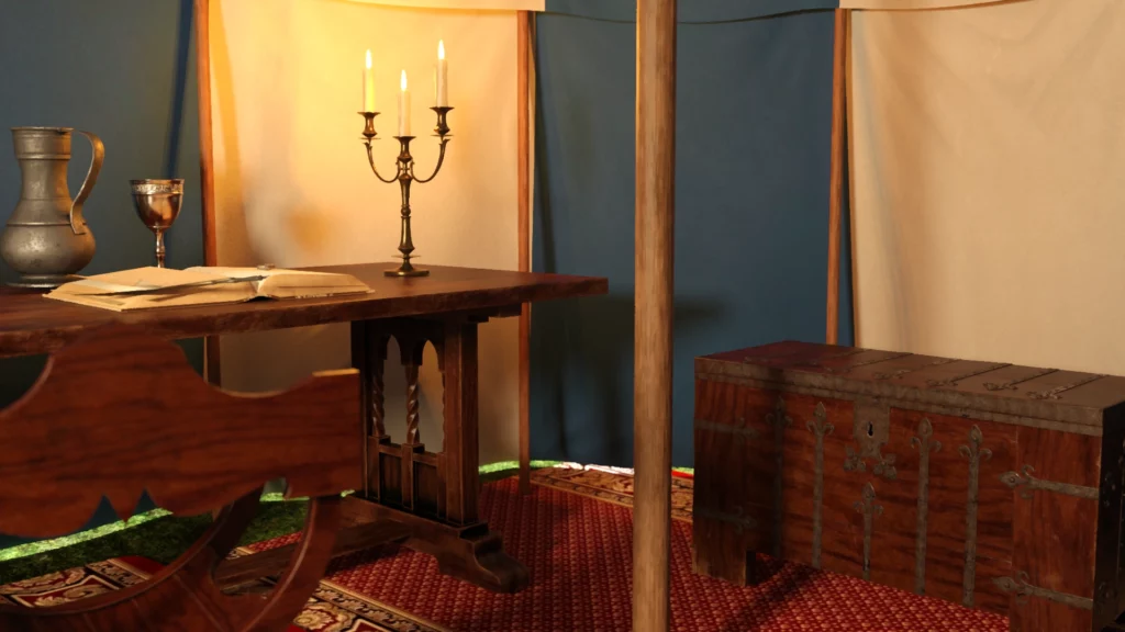 Внутри шатра торговца